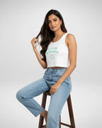 Let's Be Mermaids | Women’s Crop Tank | White - Avaiya Store