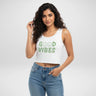 Good Vibes | Women’s Crop Tank | White - Avaiya Store