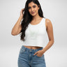 Spring is Here | Women’s Crop Tank | White - Avaiya Store