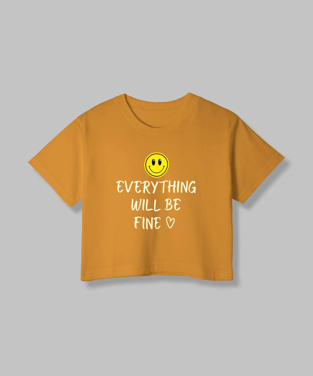Everything Will Be Fine | Women Crop Top | Golden Yellow - Avaiya Store