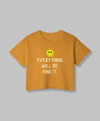 Everything Will Be Fine | Women Crop Top | Golden Yellow - Avaiya Store