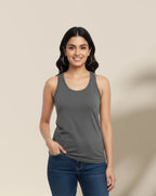 Plain Charcoal Melange Women's Tank Top - Avaiya Store