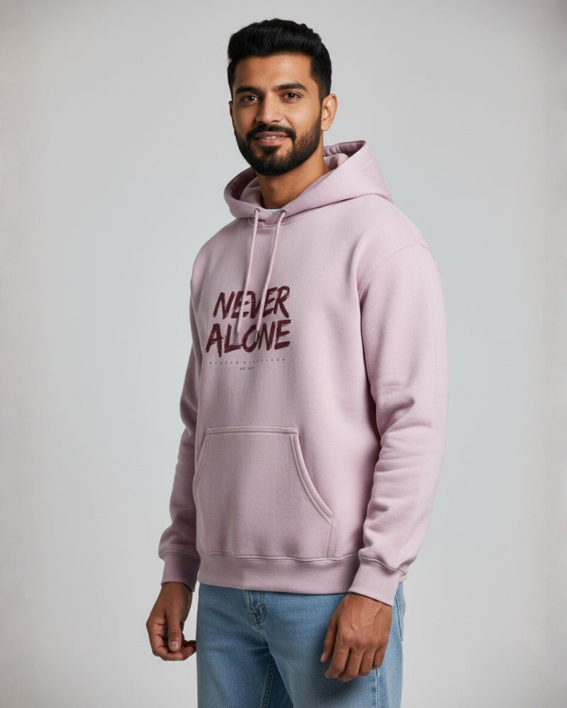 Never Alone | Classic Comfort Hoodie | Unisex | Light Baby Pink