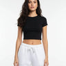Plain Black Baby Tee For Women - Avaiya Store