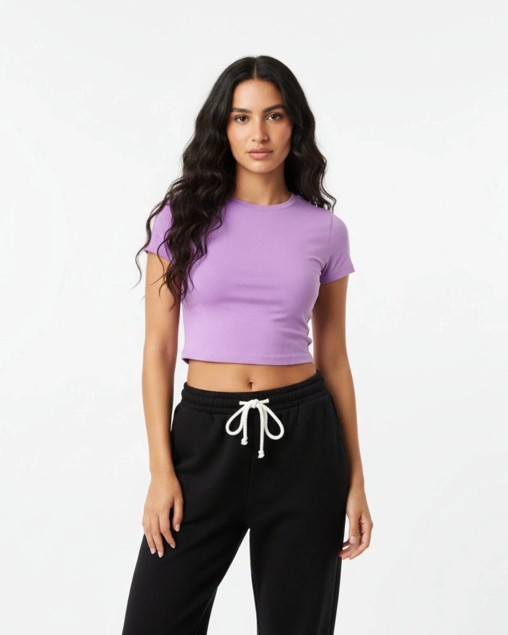 Plain Lavender Baby Tee For Women - Avaiya Store
