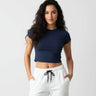 Plain Navi Blue Baby Tee For Women - Avaiya Store