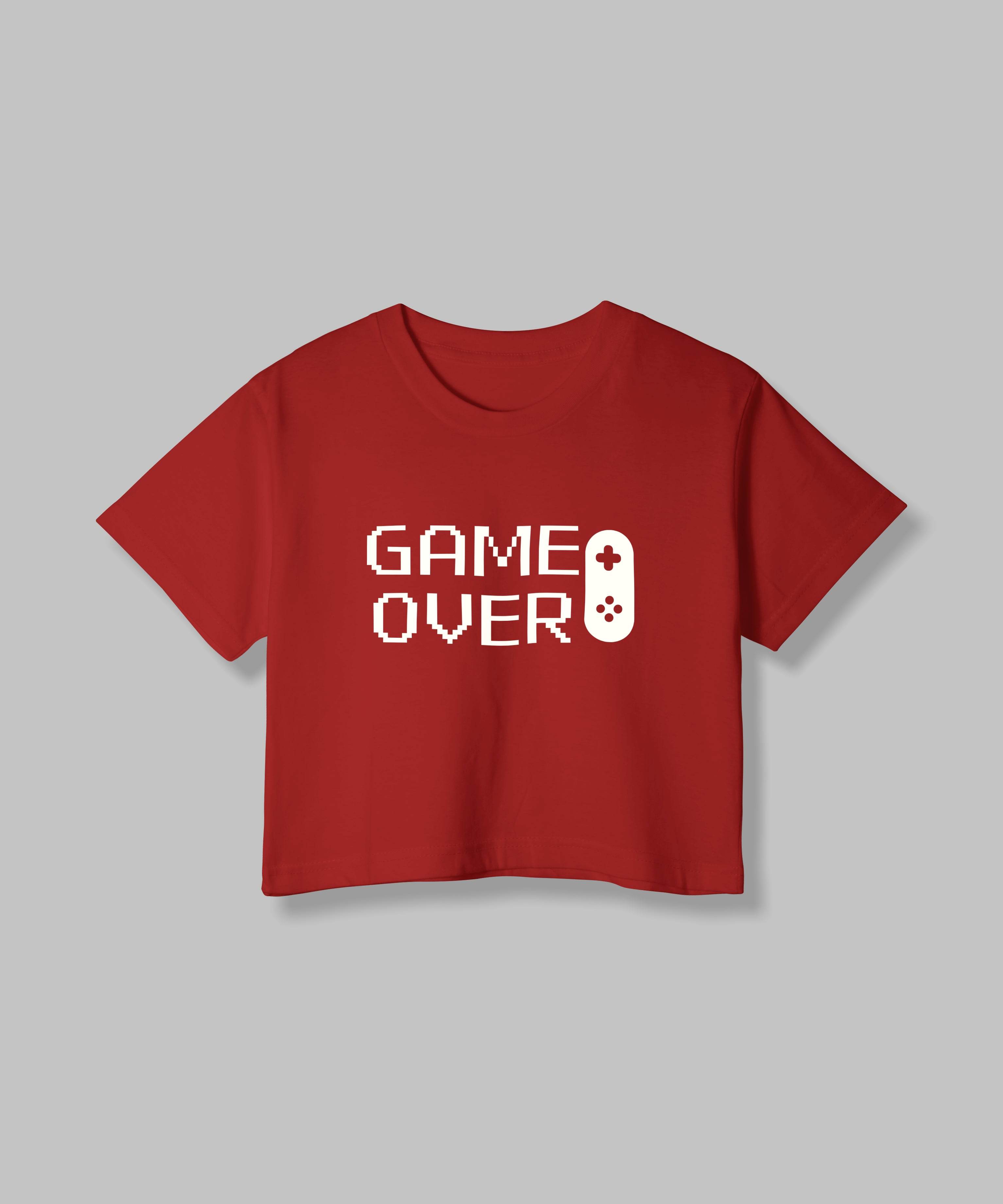 Game Over | Women Crop Top | Red - Avaiya Clothings