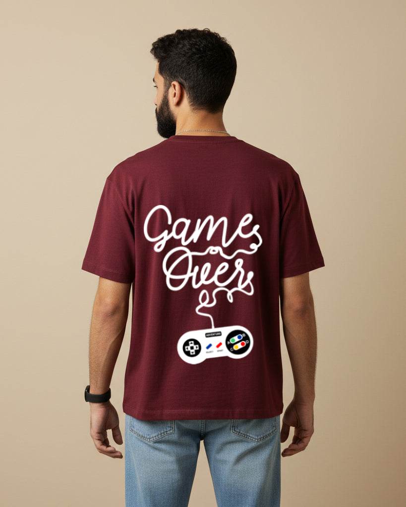 Game Over Oversized T-Shirt | Premium Quality by Avaiya | Unisex - Avaiya Clothings