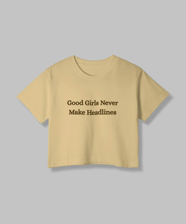 Good Girl | Women Crop Top | Beige - Avaiya Store