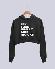 IDK Women’s Crop Hoodie | Black - Avaiya Store