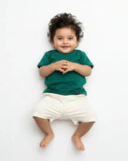 Crew Neck T-Shirt | 0-4 Yrs | For Both Girls & Boys | Bottle Green - Avaiya Store