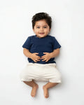 Crew Neck T-Shirt | 0-4 Yrs | For Both Girls & Boys | Navy Blue - Avaiya Store