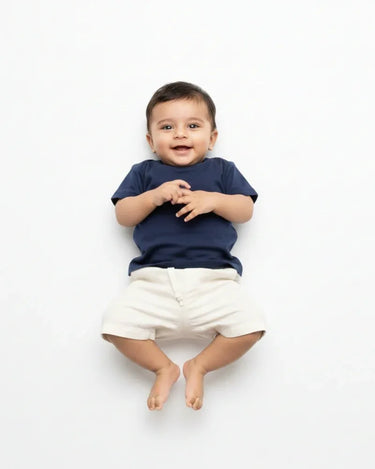 Crew Neck T-Shirt | 0-4 Yrs | For Both Girls & Boys | Navy Blue - Avaiya Store