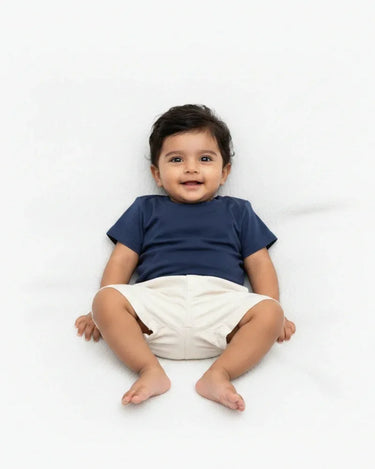 Crew Neck T-Shirt | 0-4 Yrs | For Both Girls & Boys | Navy Blue - Avaiya Store