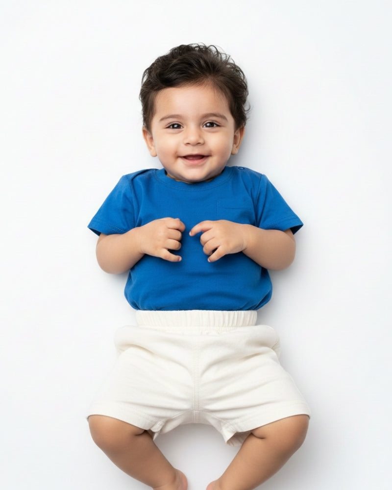 Crew Neck T-Shirt | 0-4 Yrs | For Both Girls & Boys | Royal Blue