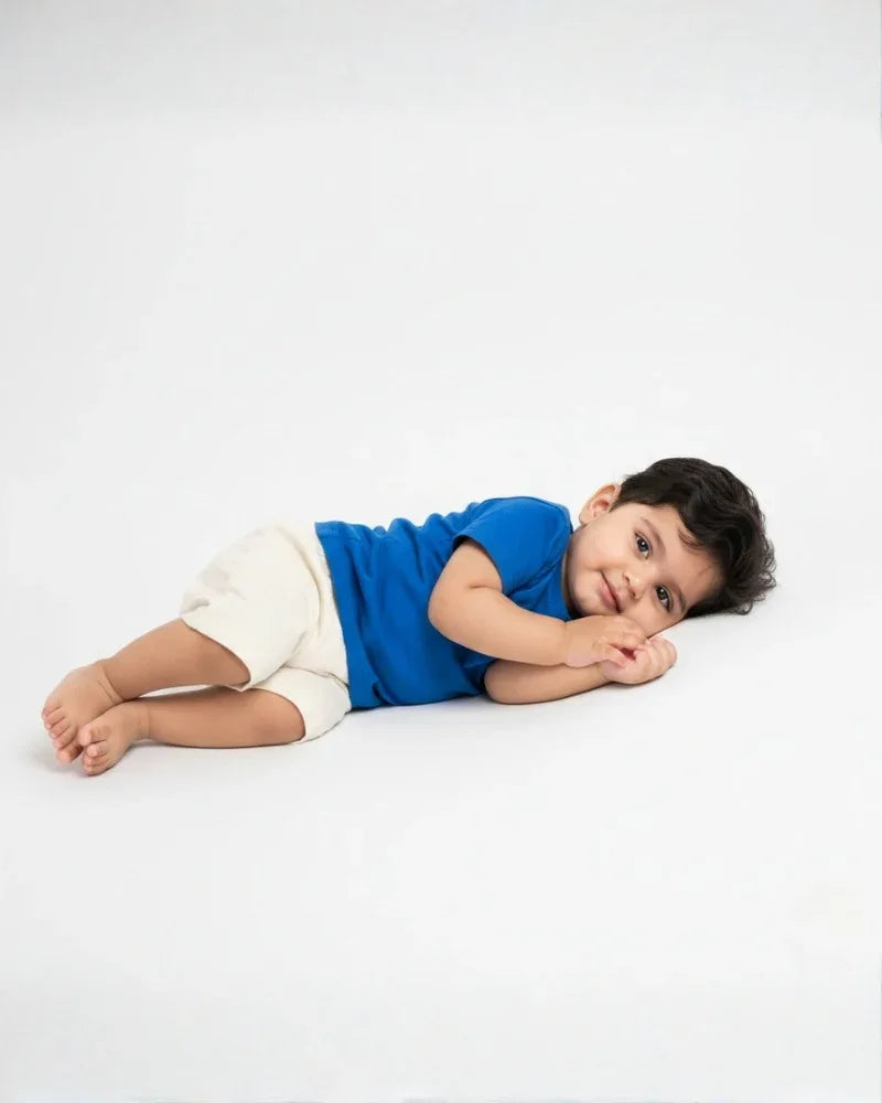 Crew Neck T-Shirt | 0-4 Yrs | For Both Girls & Boys | Royal Blue - Avaiya Store