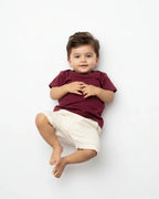 Crew Neck T-Shirt | 0-4 Yrs | For Both Girls & Boys | Maroon - Avaiya Store