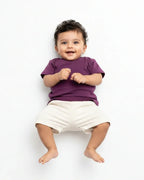 Crew Neck T-Shirt | 0-4 Yrs | For Both Girls & Boys | Purple - Avaiya Store