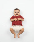 Crew Neck T-Shirt | 0-4 Yrs | For Both Girls & Boys | Brick Red - Avaiya Store