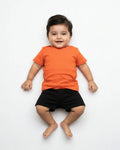 Crew Neck T-Shirt | 0-4 Yrs | For Both Girls & Boys | Orange - Avaiya Store