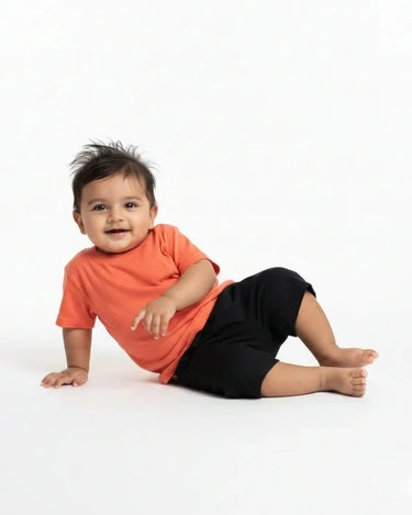 Crew Neck T-Shirt | 0-4 Yrs | For Both Girls & Boys | Orange - Avaiya Store