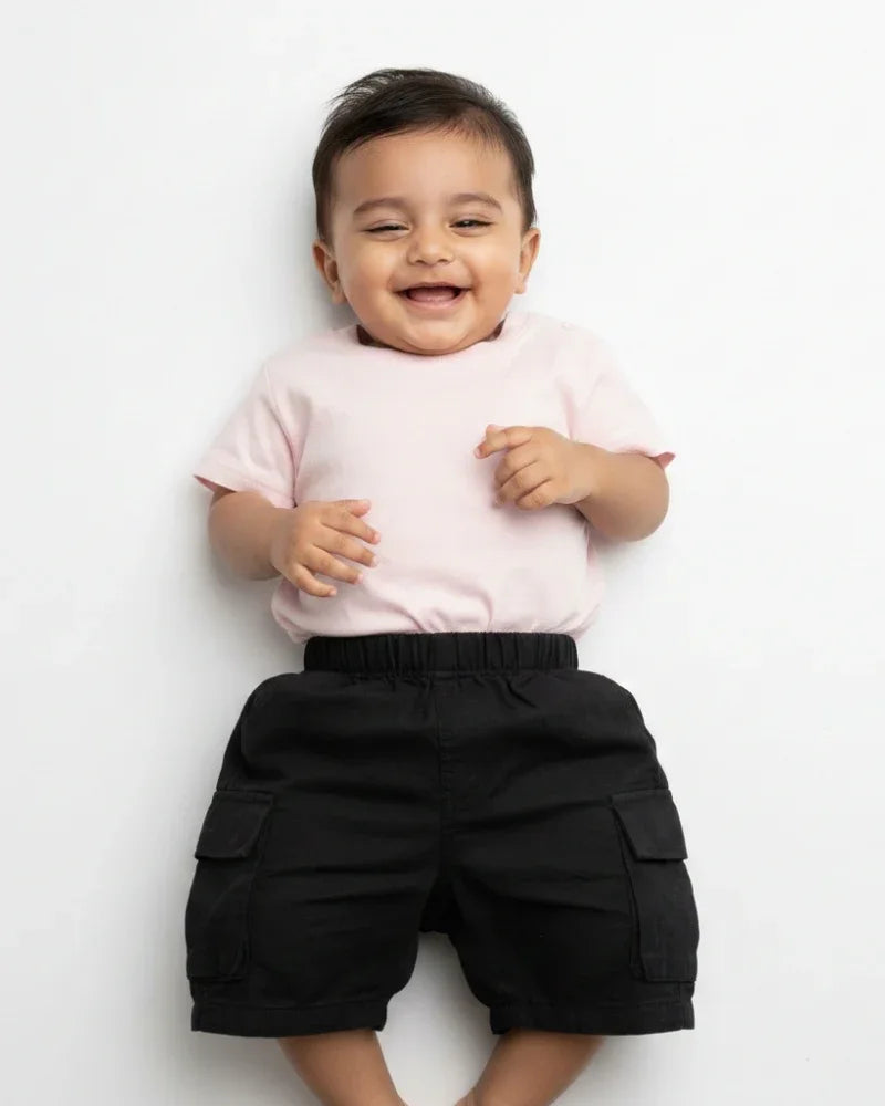 Crew Neck T-Shirt | 0-4 Yrs | For Both Girls & Boys | Light Baby Pink - Avaiya Store