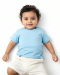 Crew Neck T-Shirt | 0-4 Yrs | For Both Girls & Boys | Sky Blue - Avaiya Store