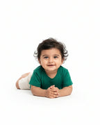 Crew Neck T-Shirt | 0-4 Yrs | For Both Girls & Boys | Bottle Green - Avaiya Store