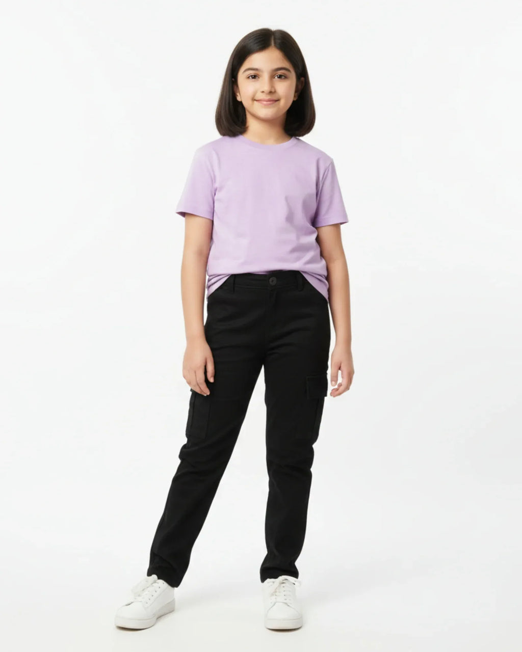 Crew Neck T-Shirt | 5-13 Yrs | For Both Girls & Boys | Lavender - Avaiya Store