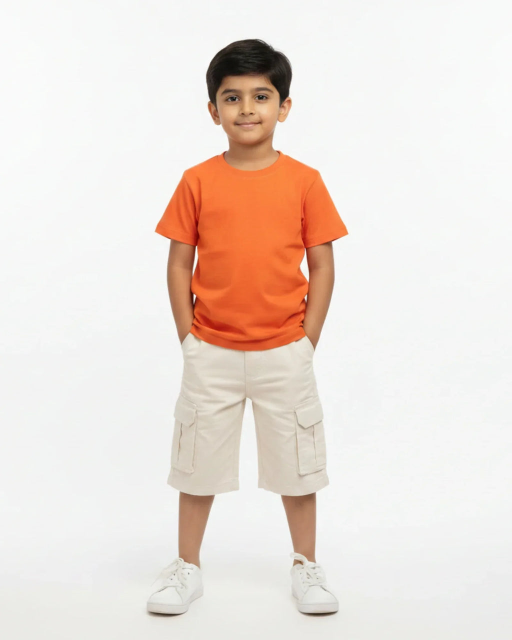 Crew Neck T-Shirt | 5-13 Yrs | For Both Girls & Boys | Orange - Avaiya Store