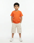 Crew Neck T-Shirt | 5-13 Yrs | For Both Girls & Boys | Orange - Avaiya Store