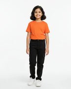 Crew Neck T-Shirt | 5-13 Yrs | For Both Girls & Boys | Orange - Avaiya Store