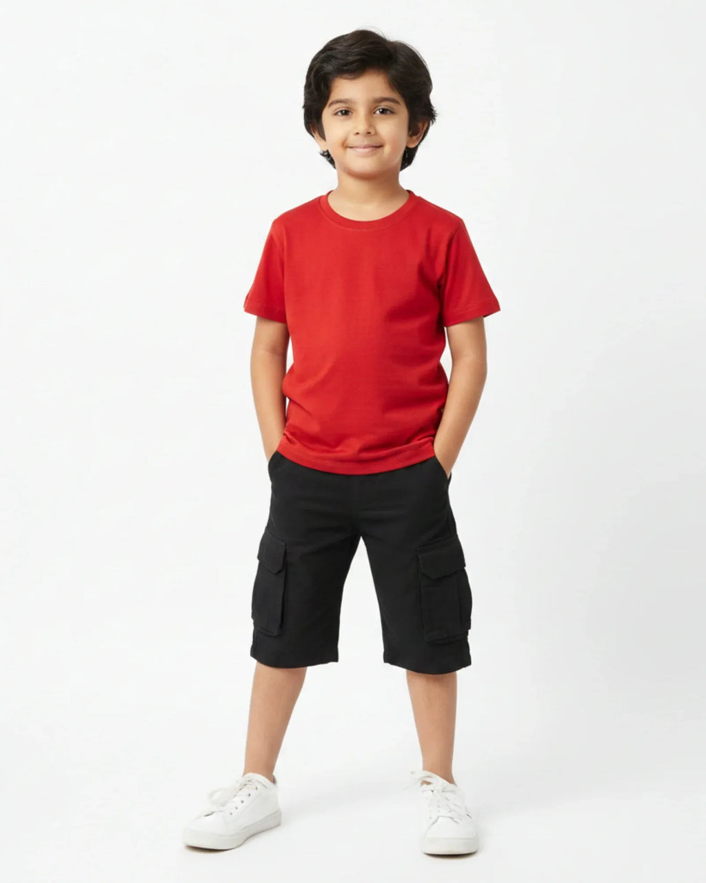 Crew Neck T-Shirt | 5-13 Yrs | For Both Girls & Boys | Red - Avaiya Store