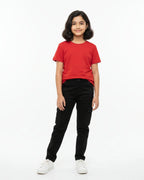 Crew Neck T-Shirt | 5-13 Yrs | For Both Girls & Boys | Red - Avaiya Store