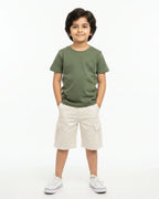 Crew Neck T-Shirt | 5-13 Yrs | For Both Girls & Boys | Olive Green - Avaiya Store