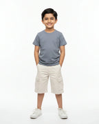 Crew Neck T-Shirt | 5-13 Yrs | For Both Girls & Boys | Steel Grey - Avaiya Store
