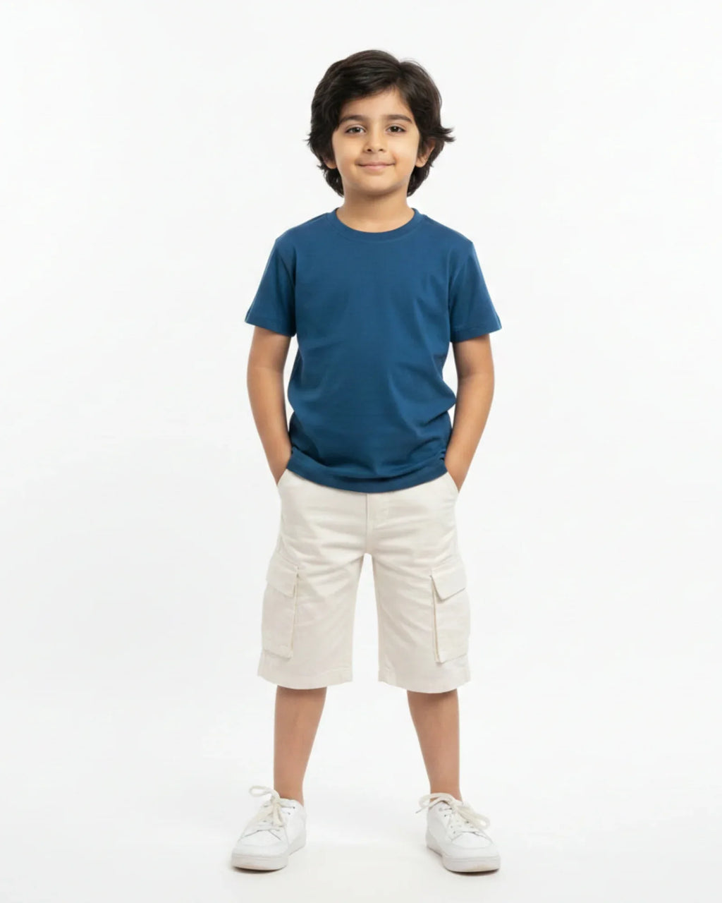Crew Neck T-Shirt | 5-13 Yrs | For Both Girls & Boys | Petrol Blue - Avaiya Store