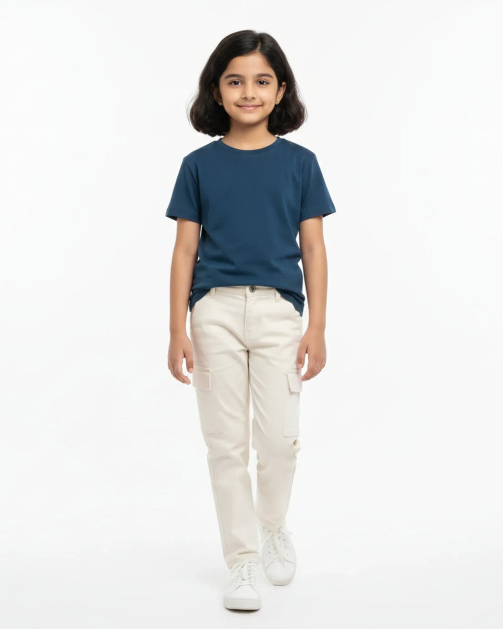 Crew Neck T-Shirt | 5-13 Yrs | For Both Girls & Boys | Petrol Blue - Avaiya Store