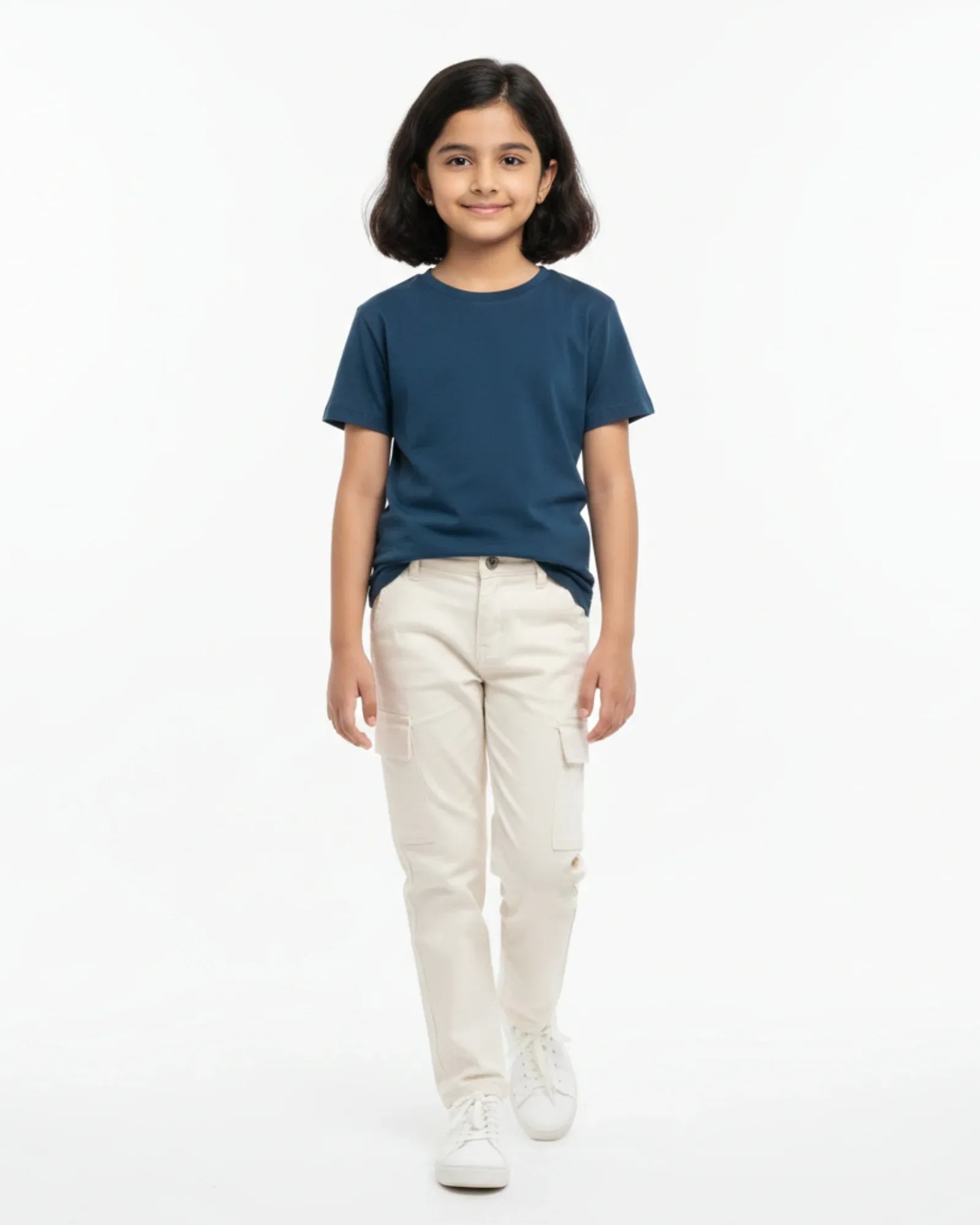 Crew Neck T-Shirt | 5-13 Yrs | For Both Girls & Boys | Petrol Blue