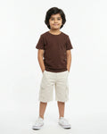 Crew Neck T-Shirt | 5-13 Yrs | For Both Girls & Boys | Coffee Brown - Avaiya Store