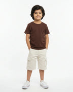 Crew Neck T-Shirt | 5-13 Yrs | For Both Girls & Boys | Coffee Brown - Avaiya Store