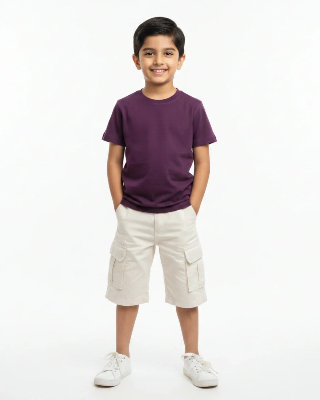 Crew Neck T-Shirt | 5-13 Yrs | For Both Girls & Boys | Purple - Avaiya Store
