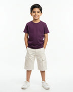 Crew Neck T-Shirt | 5-13 Yrs | For Both Girls & Boys | Purple - Avaiya Store