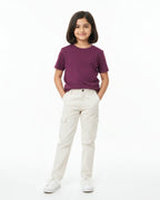 Crew Neck T-Shirt | 5-13 Yrs | For Both Girls & Boys | Purple - Avaiya Store