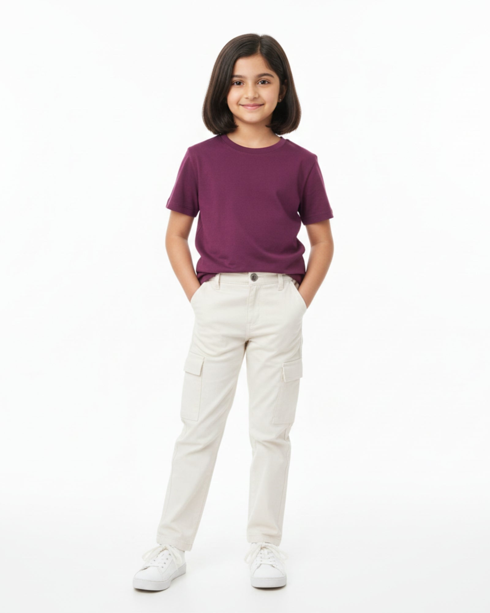 Crew Neck T-Shirt | 5-13 Yrs | For Both Girls & Boys | Purple
