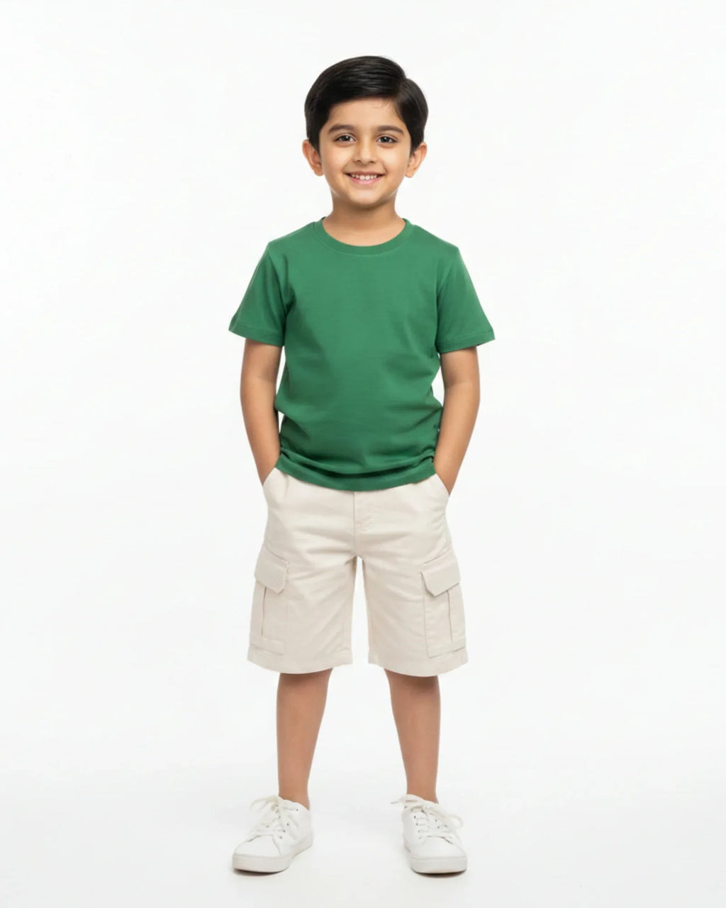 Crew Neck T-Shirt | 5-13 Yrs | For Both Girls & Boys | Bottle Green - Avaiya Store