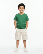 Crew Neck T-Shirt | 5-13 Yrs | For Both Girls & Boys | Bottle Green - Avaiya Store