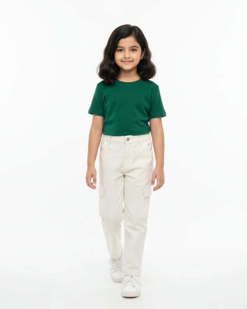 Crew Neck T-Shirt | 5-13 Yrs | For Both Girls & Boys | Bottle Green - Avaiya Store