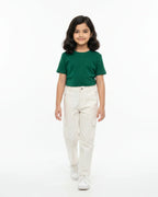 Crew Neck T-Shirt | 5-13 Yrs | For Both Girls & Boys | Bottle Green - Avaiya Store