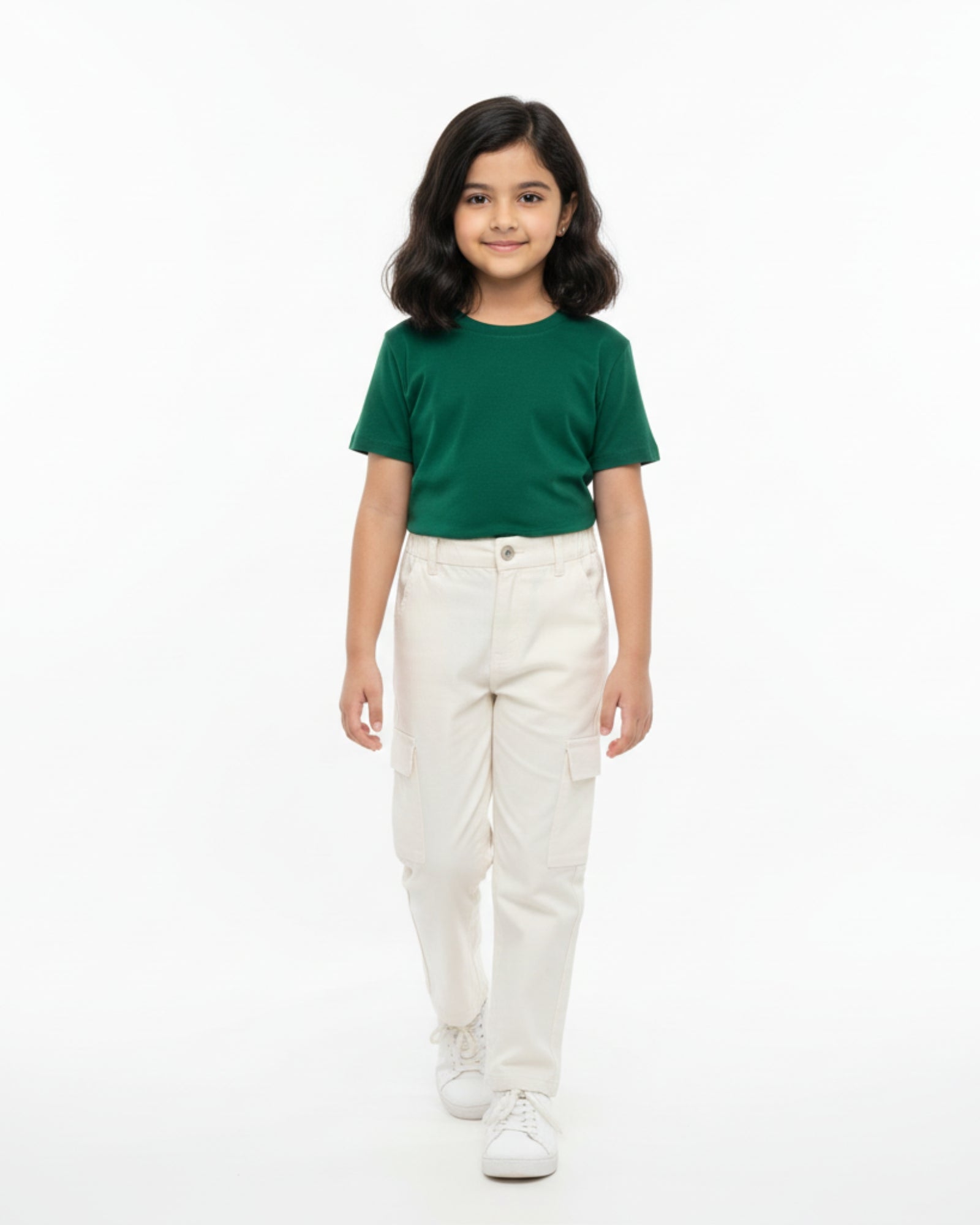 Crew Neck T-Shirt | 5-13 Yrs | For Both Girls & Boys | Bottle Green
